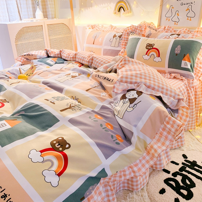 91家纺网 家纺一手货源 找家纺 梦之岛 2020新款加厚磨毛四件套 快乐空间