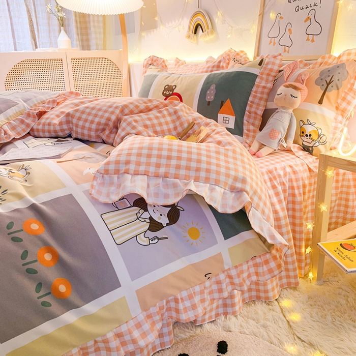 91家纺网 家纺一手货源 找家纺 梦之岛 2020新款加厚磨毛四件套 快乐空间