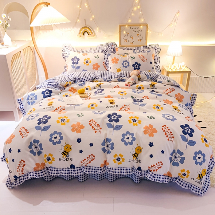 91家纺网 家纺一手货源 找家纺 梦之岛 2020新款加厚磨毛四件套 蜜蜂