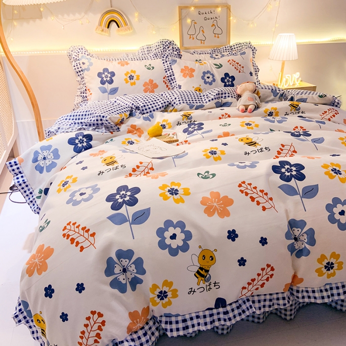 91家纺网 家纺一手货源 找家纺 梦之岛 2020新款加厚磨毛四件套 蜜蜂