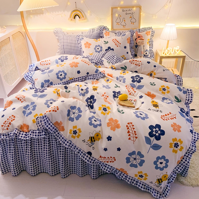 91家纺网 家纺一手货源 找家纺 梦之岛 2020新款加厚磨毛四件套 蜜蜂