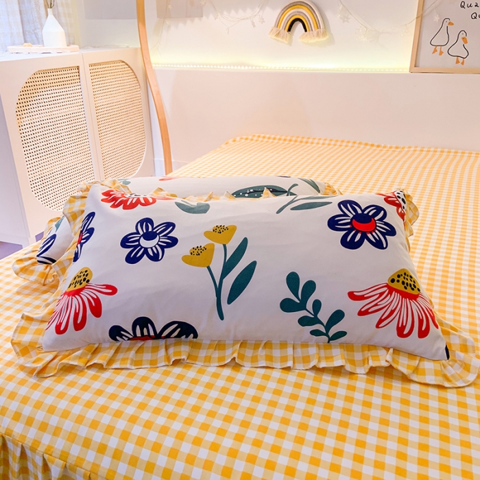 91家纺网 家纺一手货源 找家纺 梦之岛 2020新款加厚磨毛四件套 太阳花-黄