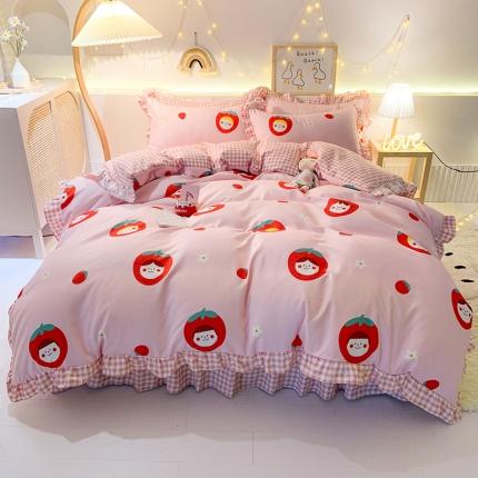 梦之岛 2020新款加厚磨毛四件套 甜心草莓