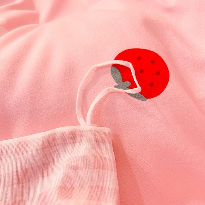 91家纺网 家纺一手货源 找家纺 梦之岛 2020新款加厚磨毛四件套 甜心草莓