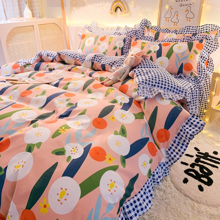 91家纺网 家纺一手货源 找家纺 梦之岛 2020新款加厚磨毛四件套 心花绽放