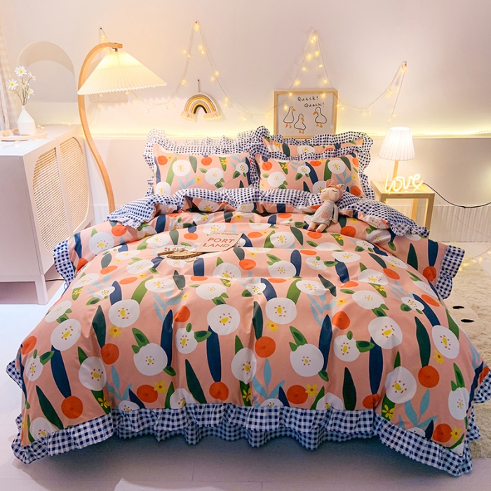 91家纺网 家纺一手货源 找家纺 梦之岛 2020新款加厚磨毛四件套 心花绽放