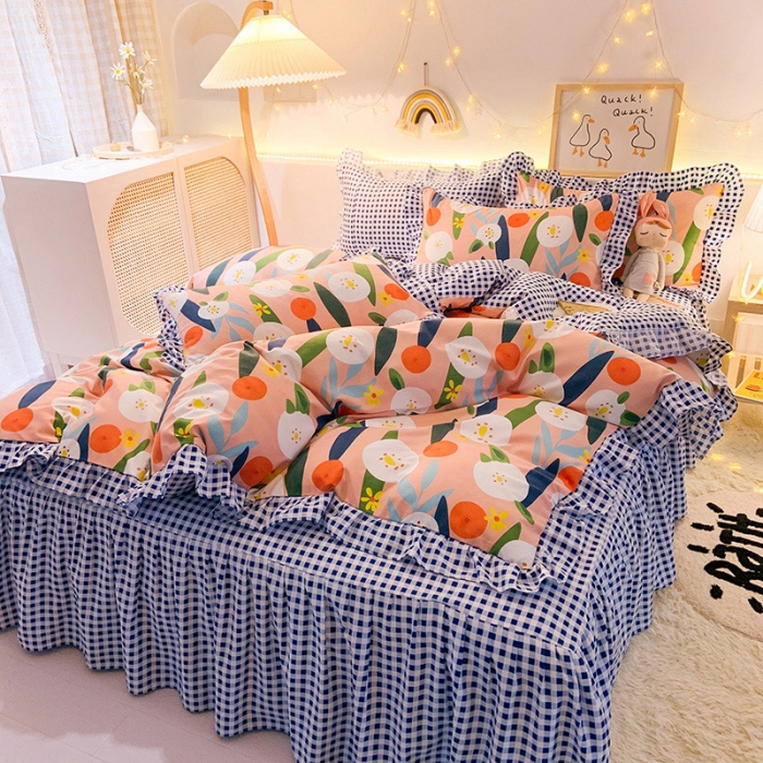 91家纺网 家纺一手货源 找家纺 梦之岛 2020新款加厚磨毛四件套 心花绽放