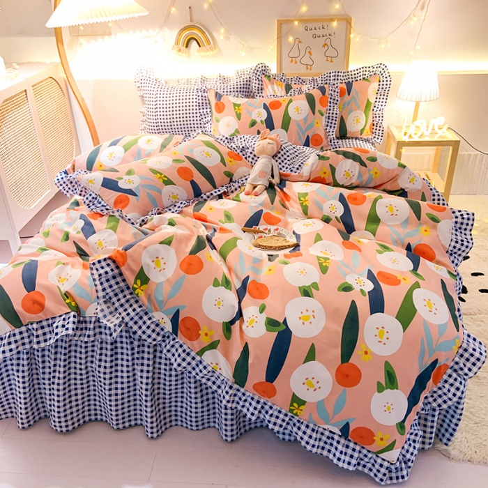 91家纺网 家纺一手货源 找家纺 梦之岛 2020新款加厚磨毛四件套 心花绽放