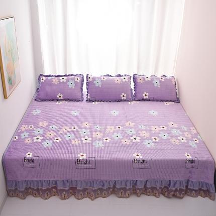 91家纺网 家纺一手货源 找家纺 雨洋家纺 2025新款炕垫水晶绒床盖大炕盖 浪花朵朵-紫