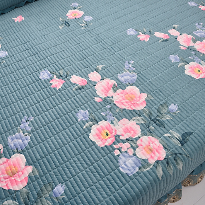 91家纺网 家纺一手货源 找家纺 雨洋家纺 2025新款炕垫水晶绒床盖大炕盖 百花齐放