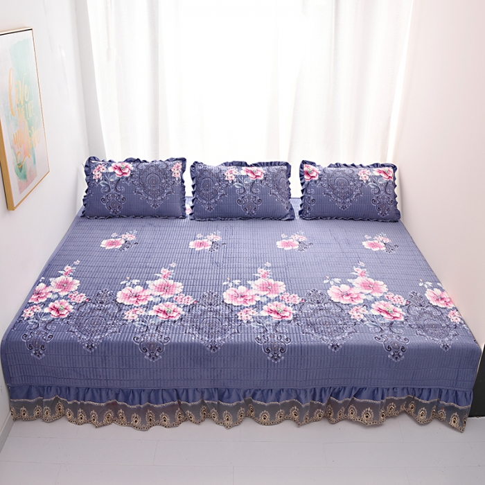 91家纺网 家纺一手货源 找家纺 雨洋家纺 2025新款炕垫水晶绒床盖大炕盖 花音