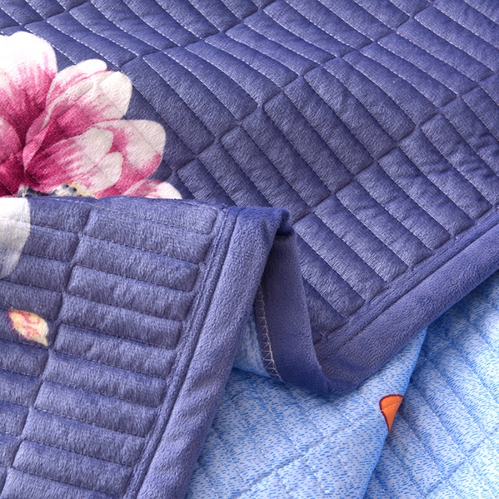 91家纺网 家纺一手货源 找家纺 雨洋家纺 2025新款炕垫水晶绒床盖大炕盖 花音