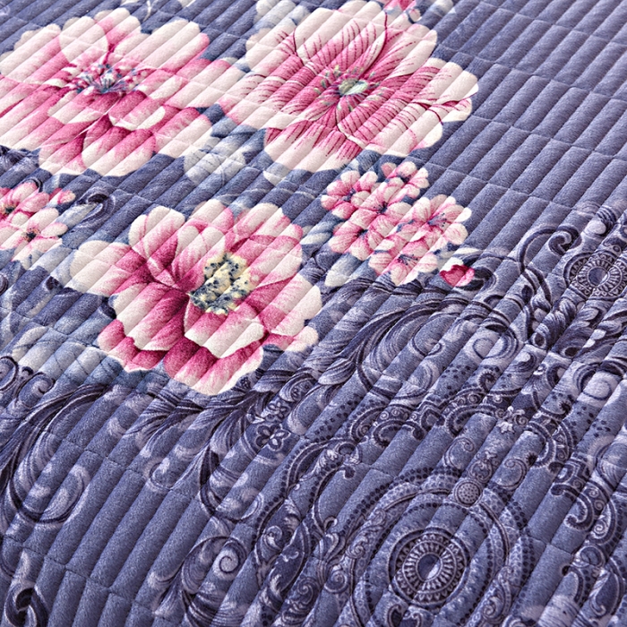 91家纺网 家纺一手货源 找家纺 雨洋家纺 2025新款炕垫水晶绒床盖大炕盖 花音