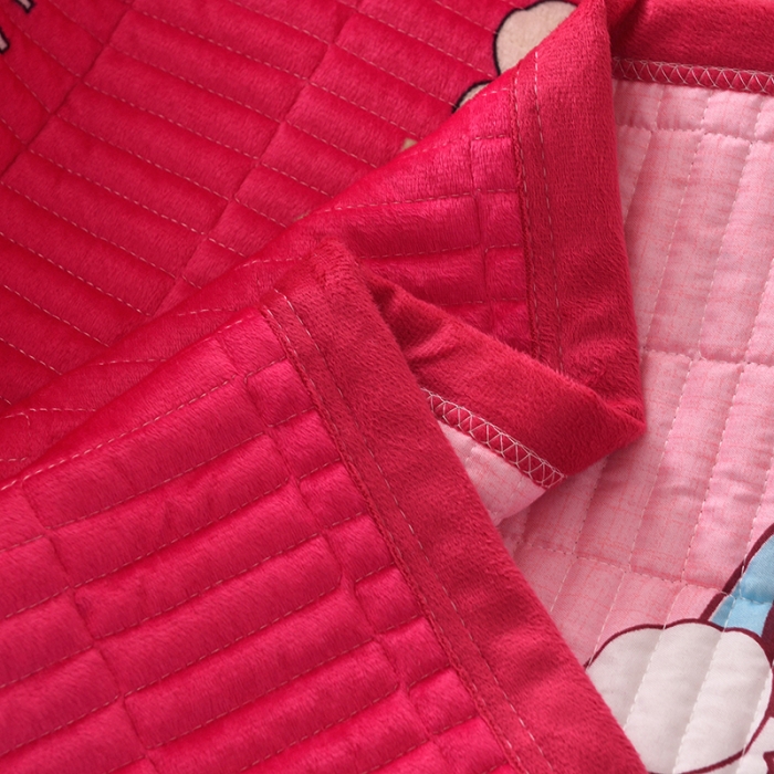 91家纺网 家纺一手货源 找家纺 雨洋家纺 2025新款炕垫水晶绒床盖大炕盖 浪花朵朵-玫红