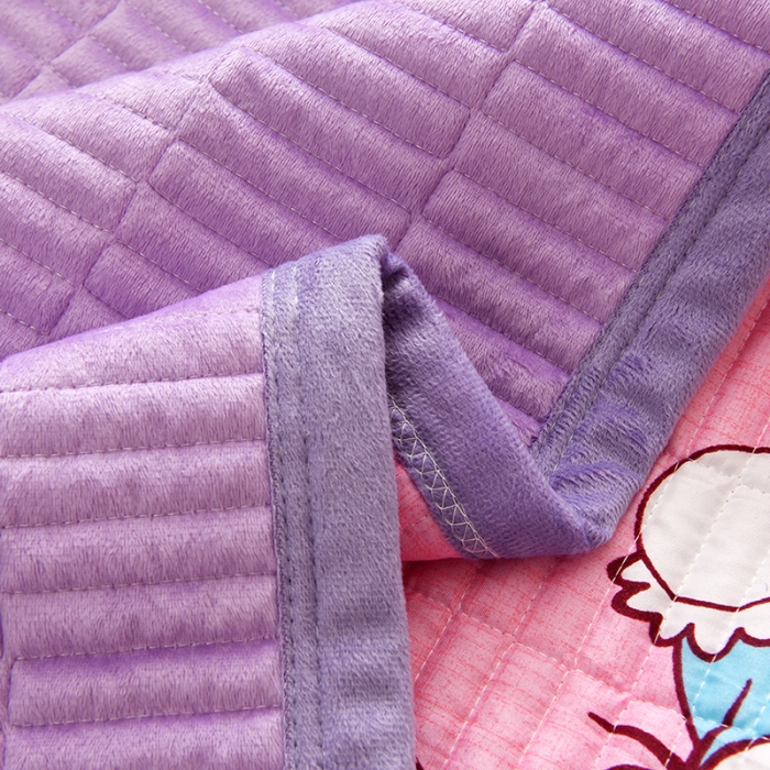 91家纺网 家纺一手货源 找家纺 雨洋家纺 2025新款炕垫水晶绒床盖大炕盖 浪花朵朵-紫