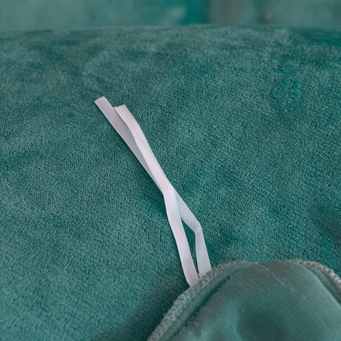 91家纺网 家纺一手货源 找家纺 兴美佳家纺 新款牛奶绒花边毛巾绣四件套-你的微笑 翡翠绿