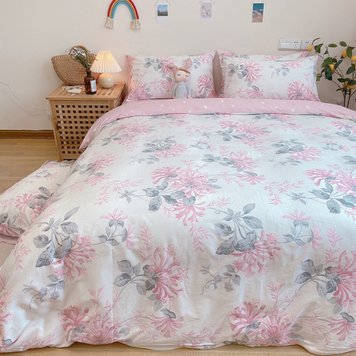 91家纺网 家纺一手货源 找家纺 沐棉家居 2020新款全棉13370四件套 花叶曼舞