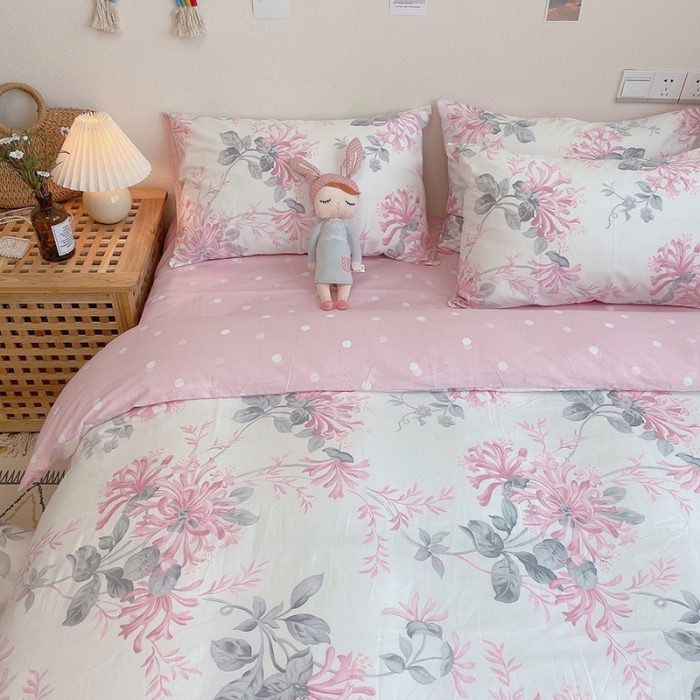 91家纺网 家纺一手货源 找家纺 沐棉家居 2020新款全棉13370四件套 花叶曼舞