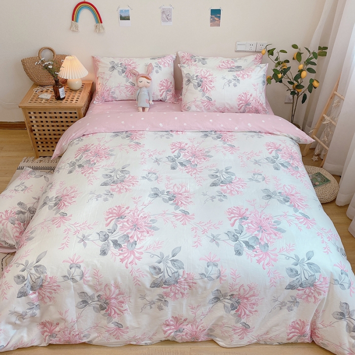 91家纺网 家纺一手货源 找家纺 沐棉家居 2020新款全棉13370四件套 花叶曼舞