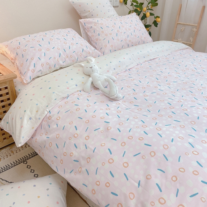 91家纺网 家纺一手货源 找家纺 沐棉家居 2020新款全棉13370四件套 圈圈点点