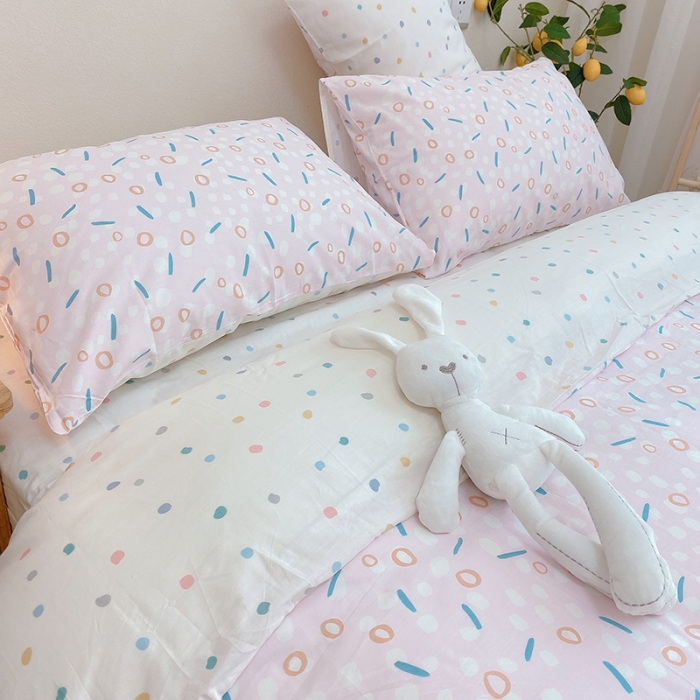 91家纺网 家纺一手货源 找家纺 沐棉家居 2020新款全棉13370四件套 圈圈点点