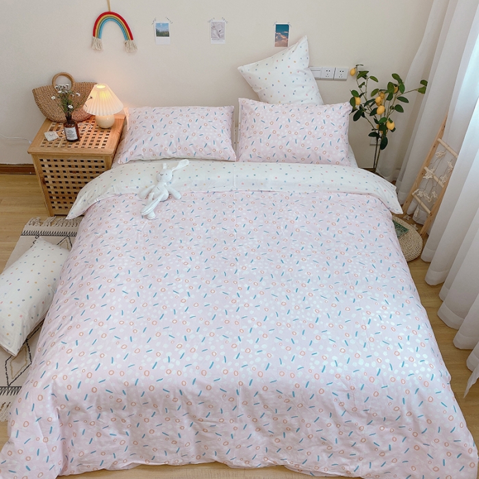 91家纺网 家纺一手货源 找家纺 沐棉家居 2020新款全棉13370四件套 圈圈点点