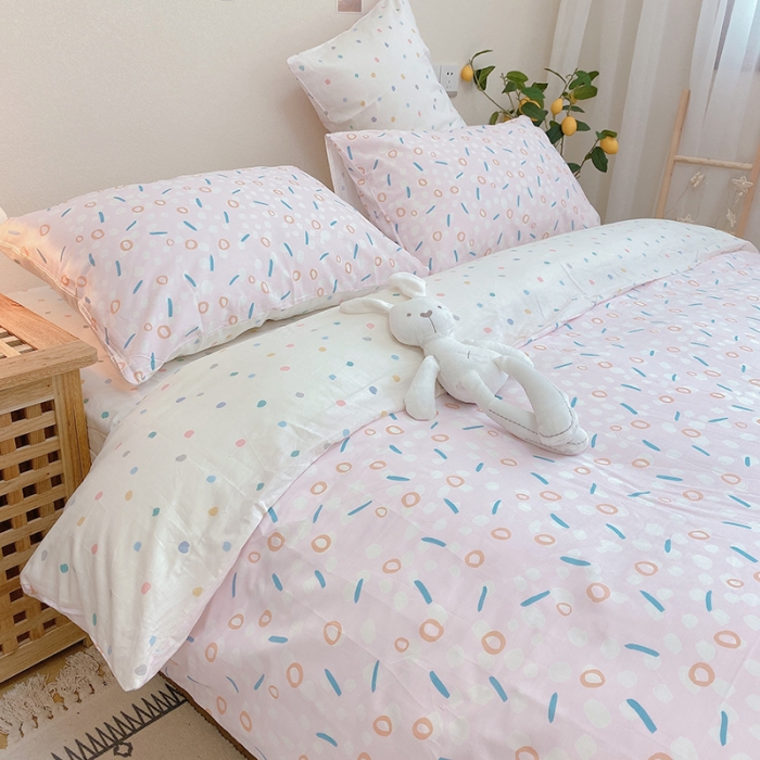 91家纺网 家纺一手货源 找家纺 沐棉家居 2020新款全棉13370四件套 圈圈点点