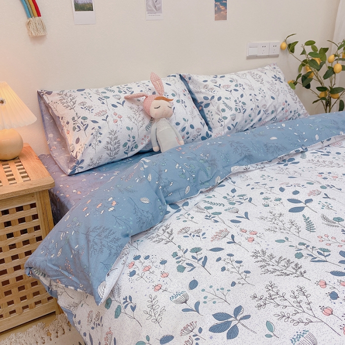 91家纺网 家纺一手货源 找家纺 沐棉家居 2020新款全棉13370四件套 叶落知秋