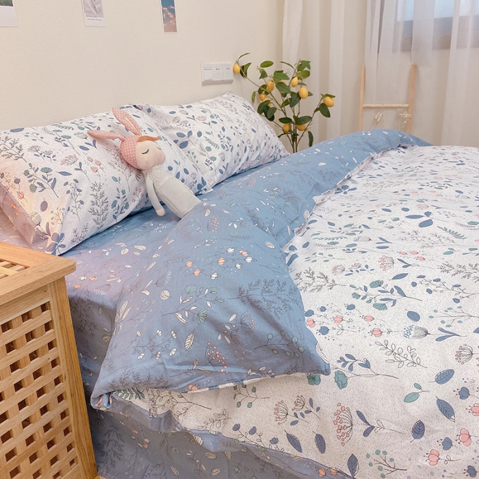 91家纺网 家纺一手货源 找家纺 沐棉家居 2020新款全棉13370四件套 叶落知秋