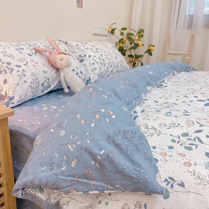 91家纺网 家纺一手货源 找家纺 沐棉家居 2020新款全棉13370四件套 叶落知秋