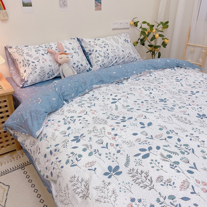 91家纺网 家纺一手货源 找家纺 沐棉家居 2020新款全棉13370四件套 叶落知秋