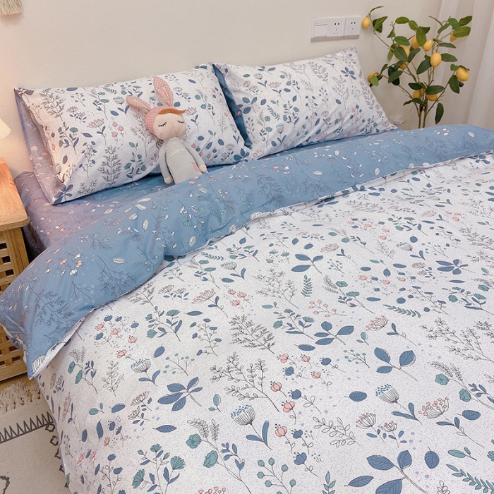 91家纺网 家纺一手货源 找家纺 沐棉家居 2020新款全棉13370四件套 叶落知秋