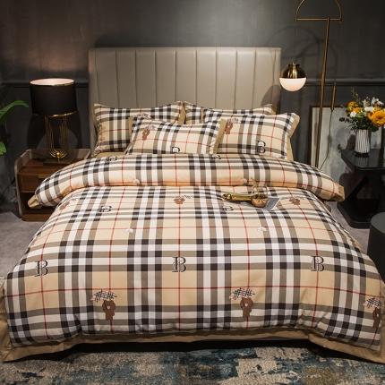 91家纺网 家纺一手货源 找家纺 （总）苹果星 180克生态磨毛水晶绒牛奶绒四件套活性印染