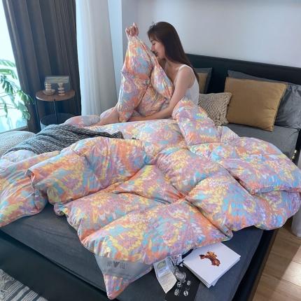 91家纺网 家纺一手货源 找家纺 （总）俏企鹅 2025新款孔雀开屏羽绒被芯冬被春秋被子