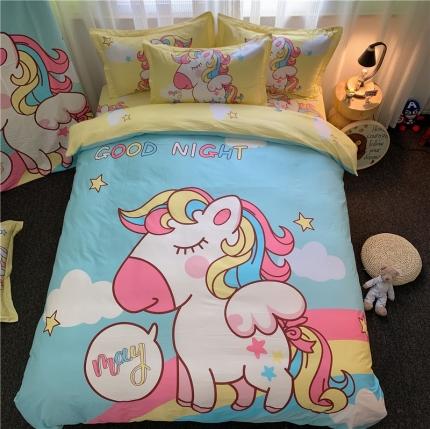 91家纺网 家纺一手货源 找家纺 （总） 孩子王 2023新款纯棉卡通大版四件套床笠款