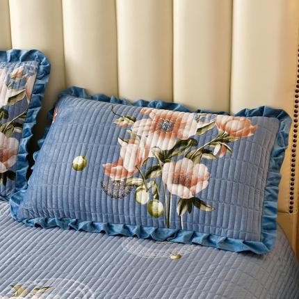 91家纺网 家纺一手货源 找家纺 雨洋家纺 2025新款水晶绒枕套一对 花的季节