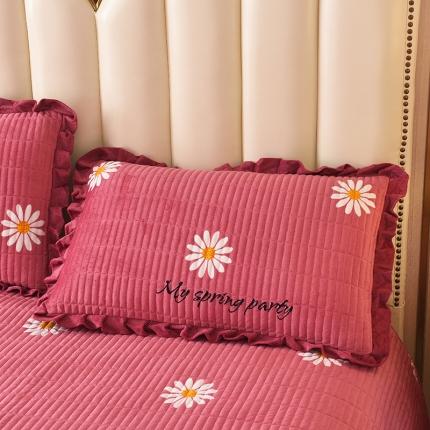 雨洋家纺 2025新款水晶绒枕套一对 小雏菊