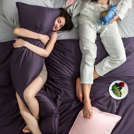 91家纺网 家纺一手货源 找家纺 （总）狠狠爱 2020新款60S长绒棉刺绣撞色四件套