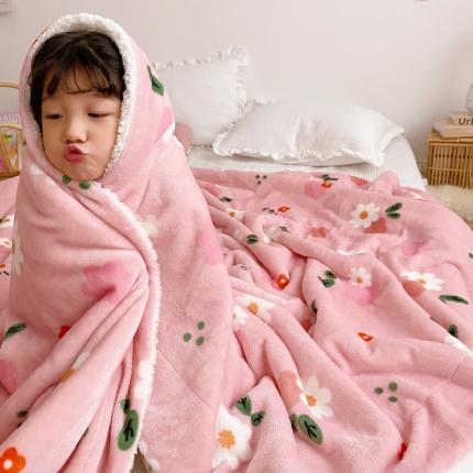 91家纺网 家纺一手货源 找家纺 川悦生活2020新款羊羔绒毯子卡通亲肤牛奶绒毛毯 治愈小花