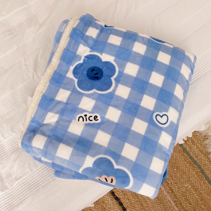 91家纺网 家纺一手货源 找家纺 川悦生活2020新款羊羔绒毯子卡通亲肤牛奶绒毛毯 爱心兰