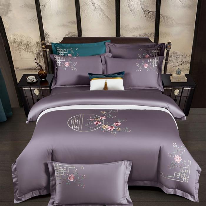 91家纺网 家纺一手货源 找家纺 微商爆款婚庆送礼100支长绒棉宫廷风刺绣四件套批发招代理