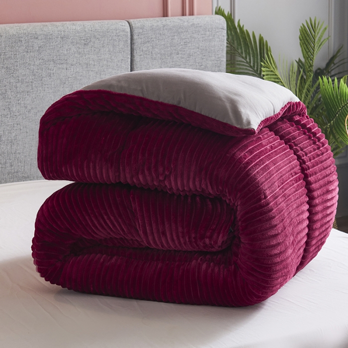 91家纺网 家纺一手货源 找家纺 被多多 2022新款魔法绒冬被四件套 囍气红