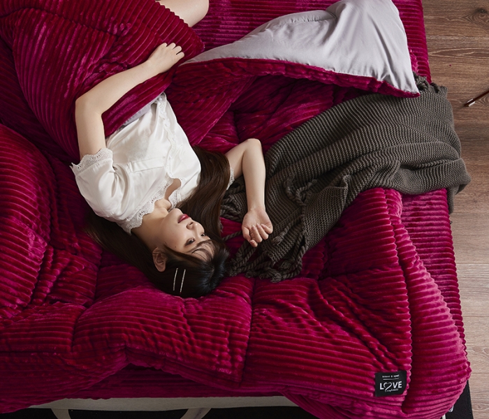 91家纺网 家纺一手货源 找家纺 被多多 2022新款魔法绒冬被四件套 囍气红