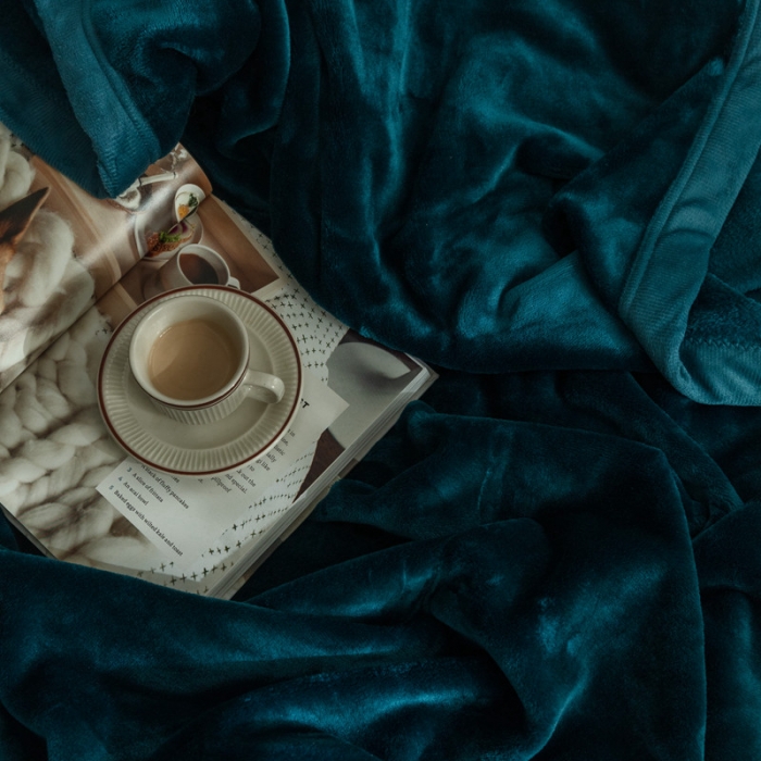 91家纺网 家纺一手货源 找家纺 来菲 25新款400克毛毯纯色加厚法兰绒盖毯多功能珊瑚绒毯子明成釉彩绿