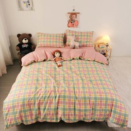 91家纺网 家纺一手货源 找家纺 HL原创 2020新款13372全棉小清新四件套实拍图 广岛之恋