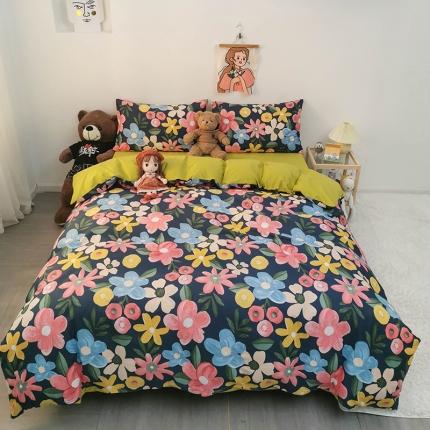 91家纺网 家纺一手货源 找家纺 HL原创 2020新款13372全棉小清新四件套实拍图 花韵