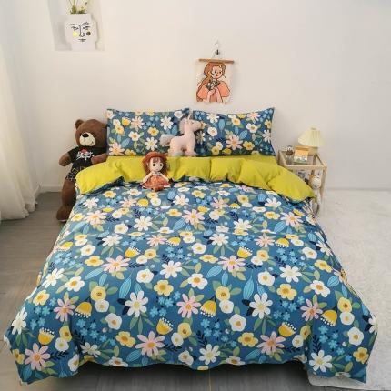 91家纺网 家纺一手货源 找家纺 HL原创 2020新款13372全棉小清新四件套实拍图 卉语