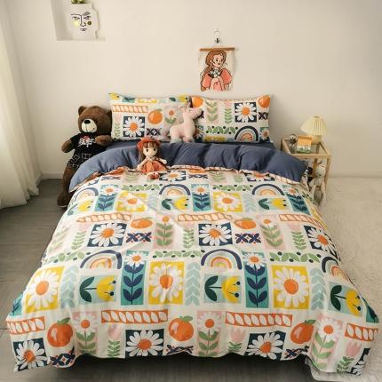 91家纺网 家纺一手货源 找家纺 HL原创 2020新款13372全棉小清新四件套实拍图 明媚