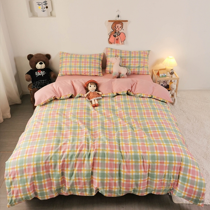 91家纺网 家纺一手货源 找家纺 HL原创 2020新款13372全棉小清新四件套实拍图 广岛之恋