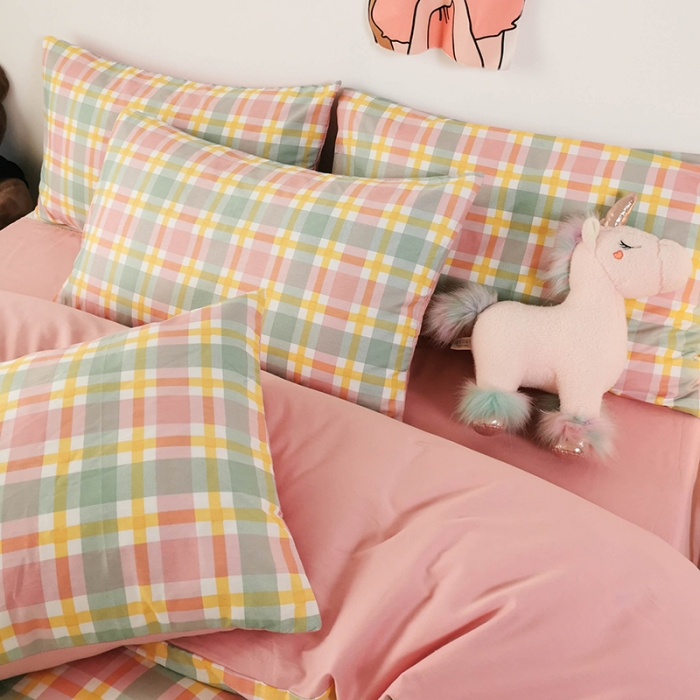 91家纺网 家纺一手货源 找家纺 HL原创 2020新款13372全棉小清新四件套实拍图 广岛之恋